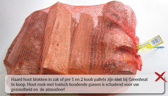 Haardhout blokken in zak
